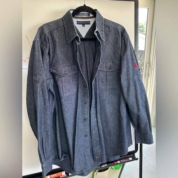 Tommy Hilfiger Long Sleeve Denim Shirt Men’s Medium - Picture 2 of 5
